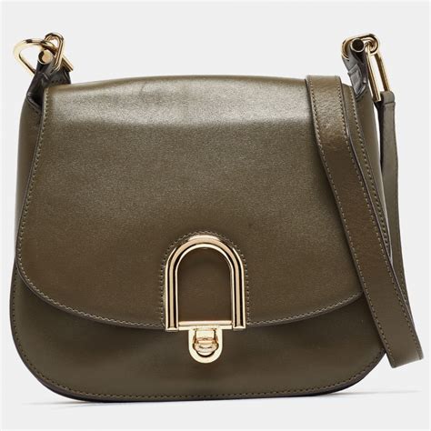 michael kors delfina large saddle bag|Michael Kors Designer Delfina Large Leather Suede Olive Green .